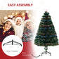 HOMCOM 4ft Prelit Artificial Optical Xmas Tree Spruce Hinged Full Tree