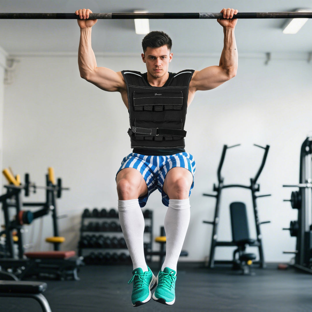 Soozier 44LBS Adjustable Weighted Vest, Weight Vest with Reflective Strips, Snug Fit for Men Women Running Strength Training