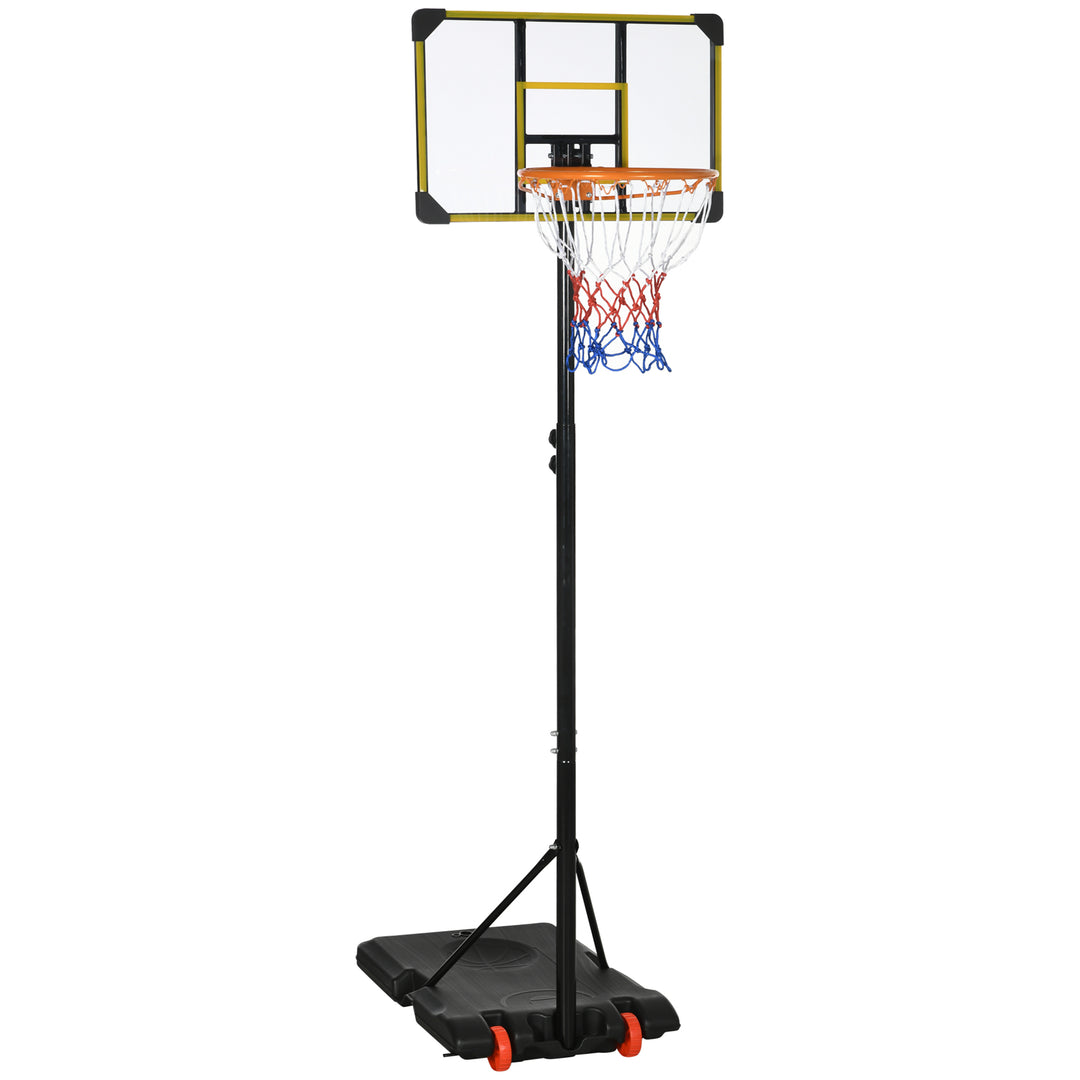 Soozier Adjustable Basketball Hoop and Basketball Stand w/ Sturdy Backboard and Weighted Base, Portable on Wheels