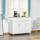 HOMCOM Modern Kitchen Island, Utility Kitchen Serving Cart with 2 Storage Drawers & Cabinets for Dining Room, Black