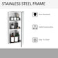 HOMCOM Wall mounted Bathroom Corner Mirror Storage Cabinet Stainless Steel with Single Door