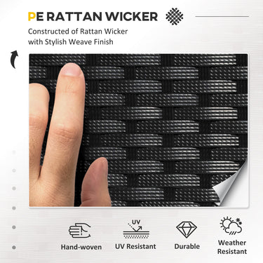 Outsunny 6 Pieces Patio Furniture Set with Cushion, Outdoor PE Rattan Wicker Sectional Conversation Furniture Sofa with Storage Table and Coffee Table, Beige