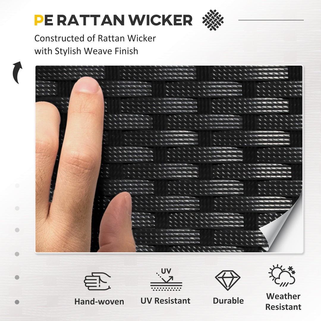 Outsunny 6 Pieces Patio Furniture Set with Cushion, Outdoor PE Rattan Wicker Sectional Conversation Furniture Sofa with Storage Table and Coffee Table, Beige