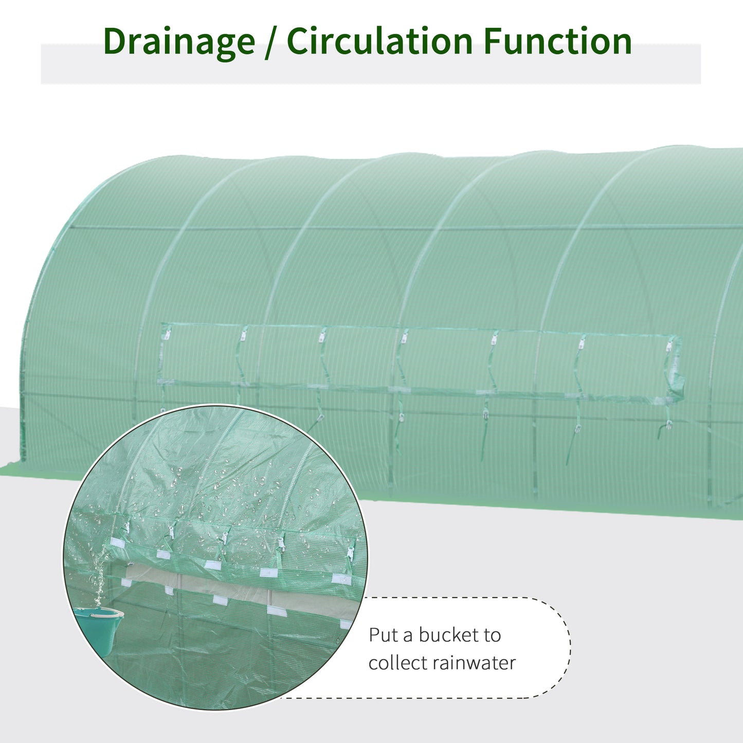 Outsunny 20x10x6.6ft Heavy Duty Outdoor Walk-in Tunnel Greenhouse Portable Garden Planting Warm House with PE Cover Green