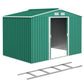 Outsunny 9.1'x6.4'x6.3' Garden Storage Shed w/ Floor Foundation Metal Tool Storage House w/ Double Doors Dark Grey Yellow
