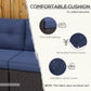 Outsunny 2 Seat Patio Loveseat Deluxe Wicker Sofa Chair Outdoor Rattan Furniture Couch All Weather with Cushion for Balcony, Deck, Garden and Poolside, Grey