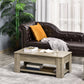 HOMCOM Lift Top Coffee Table with Hidden Storage Compartment and Open Shelf, Center Table for Living Room, Grey