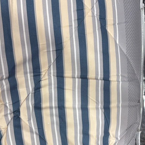 Aarniva Breathable Polyester Harbor Stripe Comforter Set | King/Queen | 250 GSM | Ultra-Soft & Cozy | Navy Sand | 5-Piece Set