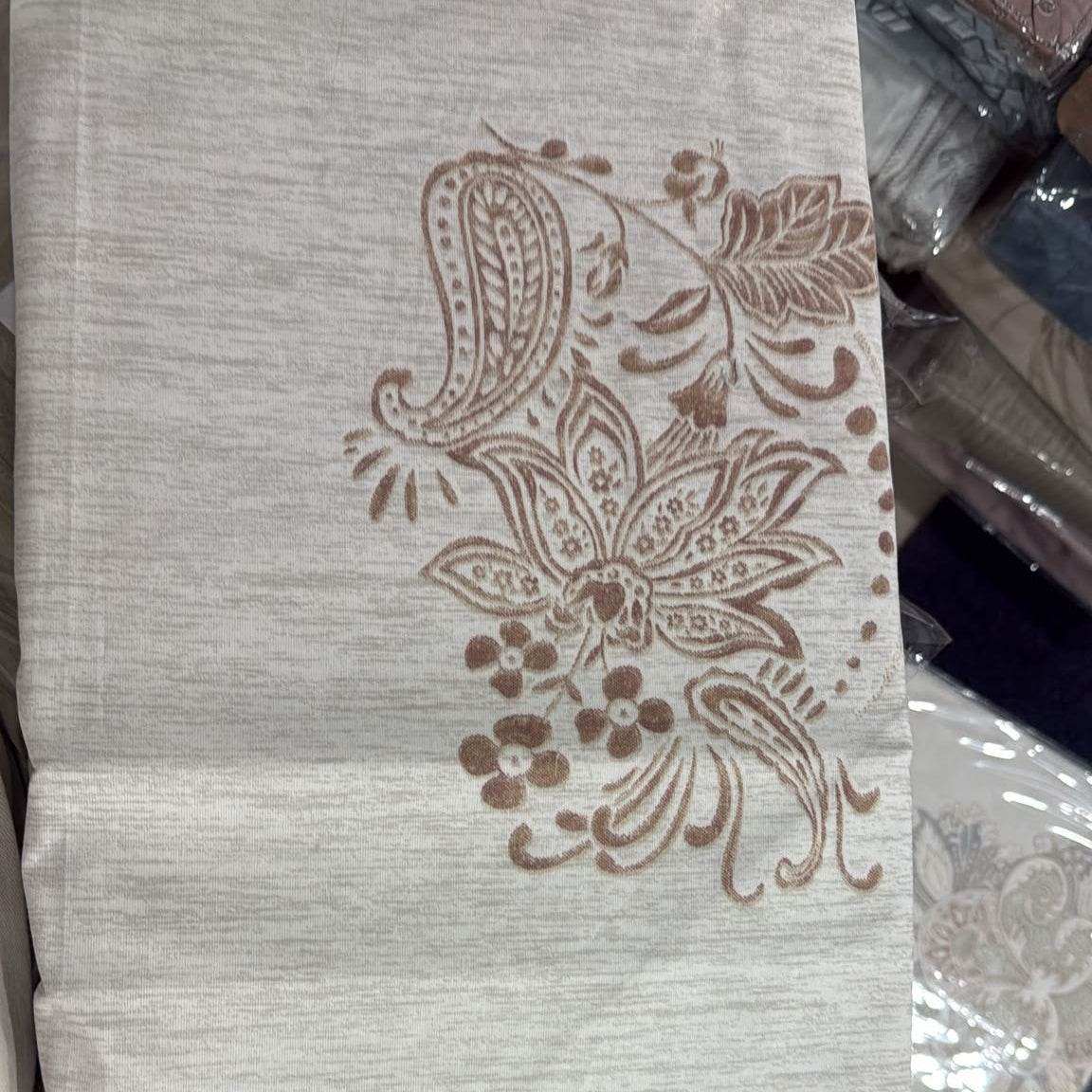 Aarniva 100% Cotton Paisley Bedsheet Set | King/Queen | Soft & Breathable | Soft Taupe Paisley | 6-Piece Set