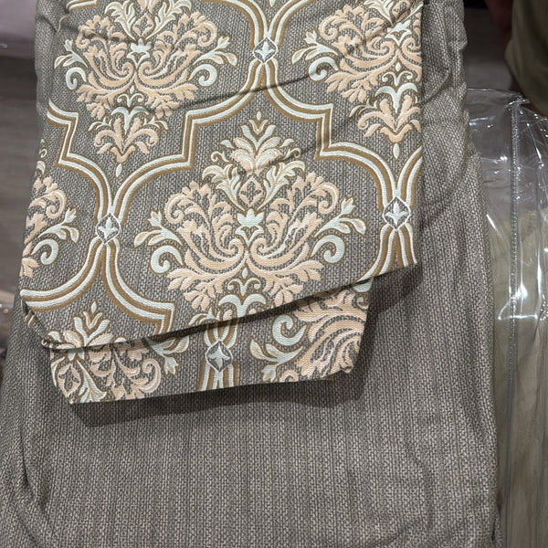 Aarniva 100% Cotton Damask Bedsheet Set | King/Queen | Soft & Breathable | Stone Grey Damask | 6-Piece Set