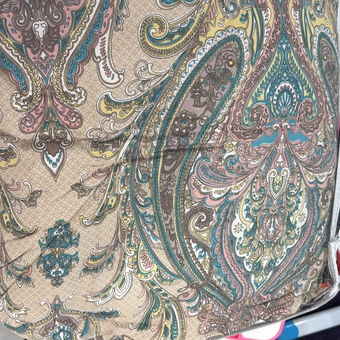 Aarniva Breathable Polyester Vintage Paisley Heritage Comforter Set | King/Queen | 250 GSM | Ultra-Soft & Cozy | Antique Teal | 5-Piece Set