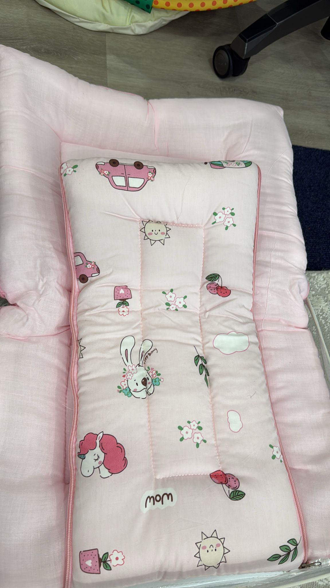 Aarniva Baby Carry Nest Sleeping Bag | Soft & Breathable | Zipper Closure | Bunny Garden | Blush Pink