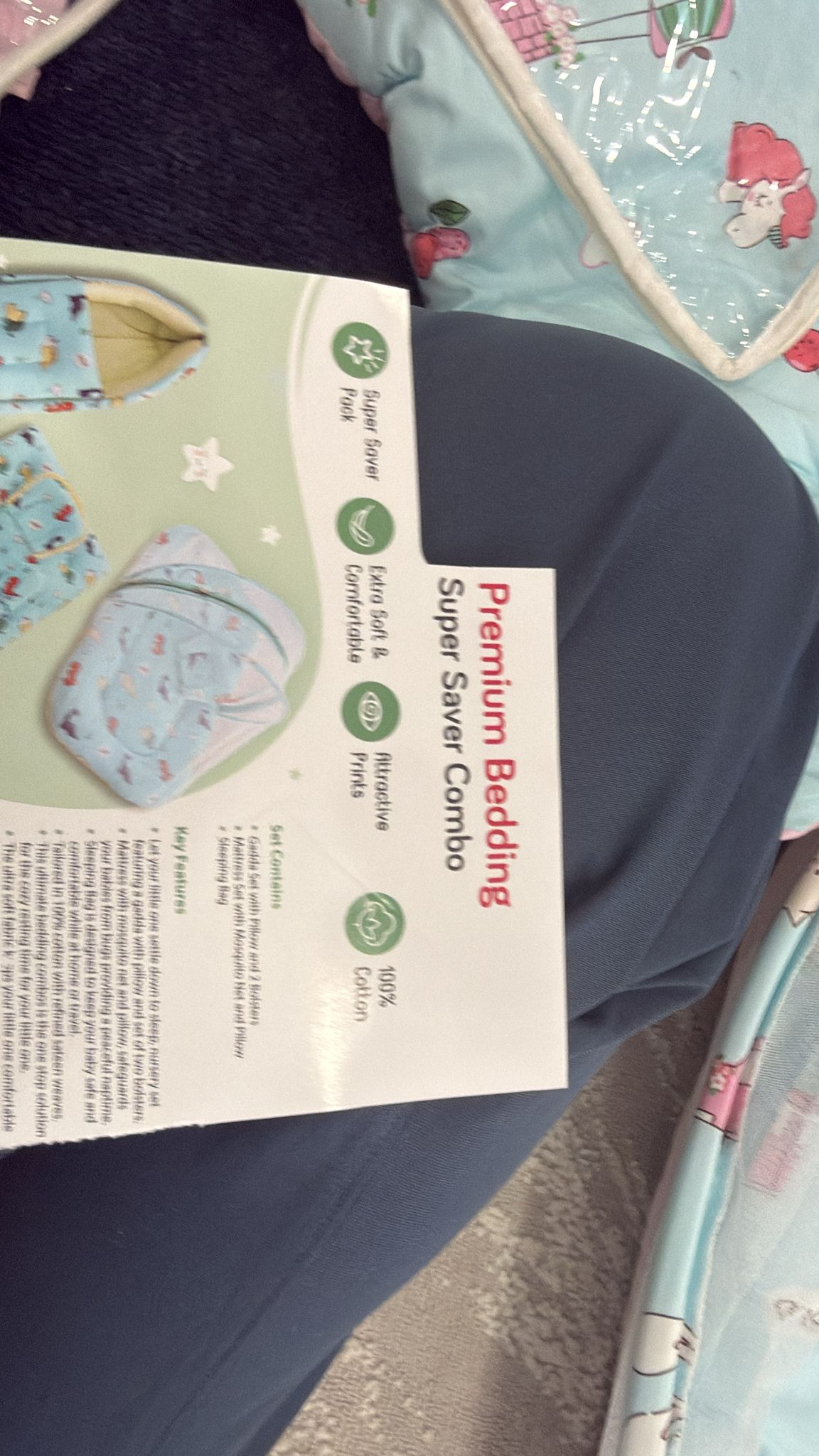 Aarniva Foldable Baby Mosquito Net Mat | Soft Padded | Breathable Mesh Canopy | Tiny Floral Blue