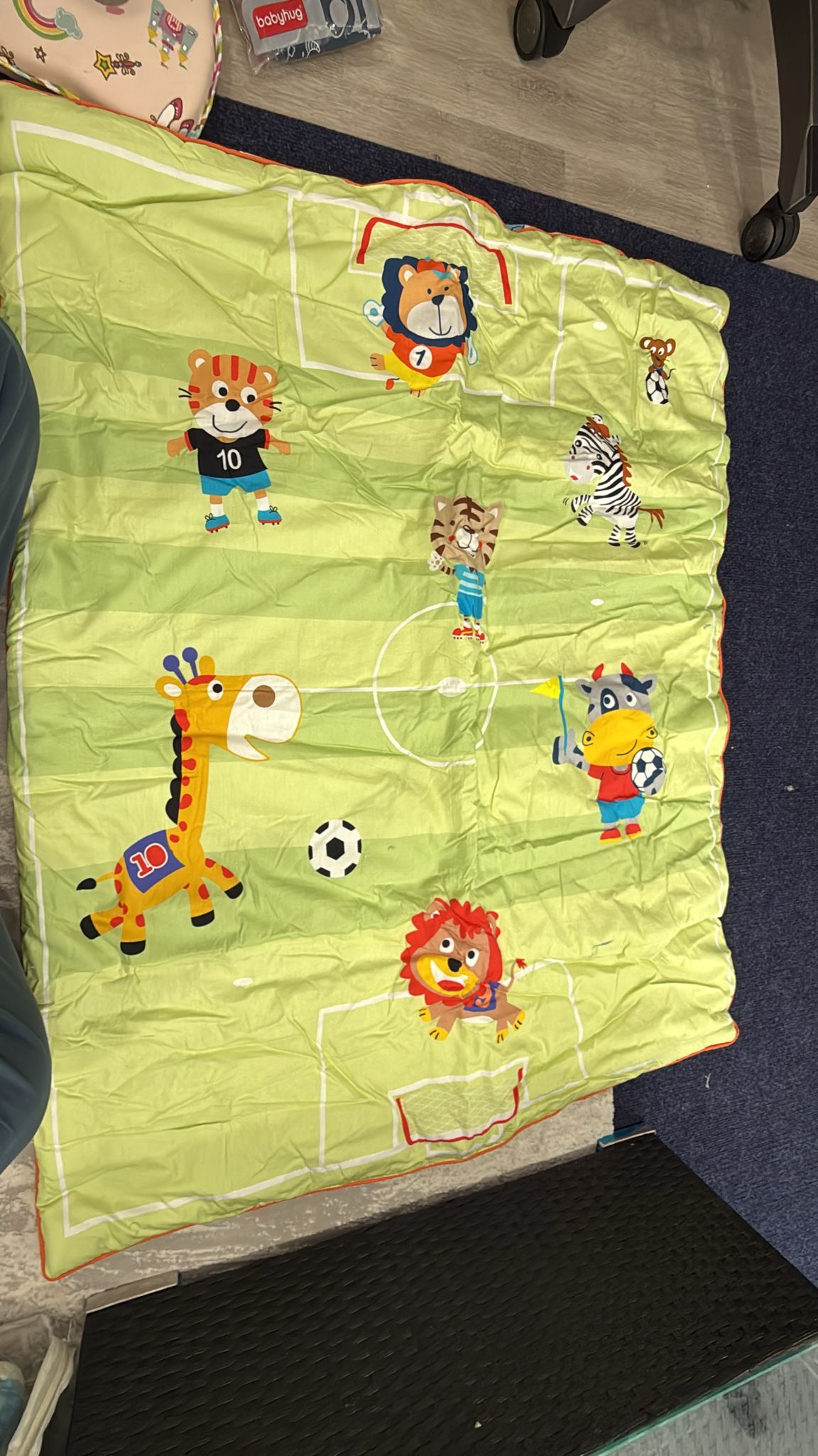 Aarniva Kids Quilted Play Mat & Baby Sheet | Soft Padded | Reversible Design | Soccer Field