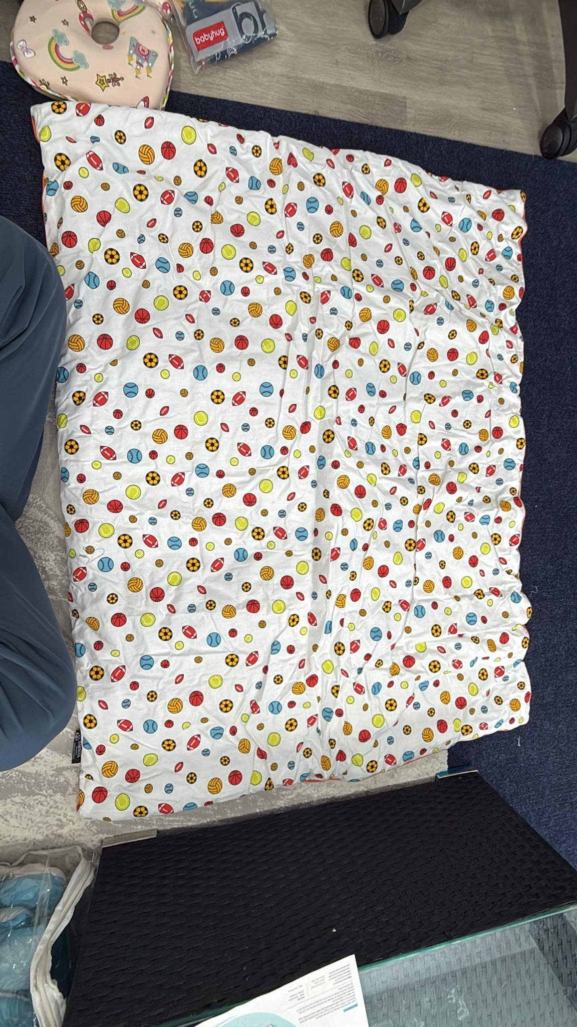 Aarniva Kids Quilted Play Mat & Baby Sheet | Soft Padded | Reversible Design | Soccer Field