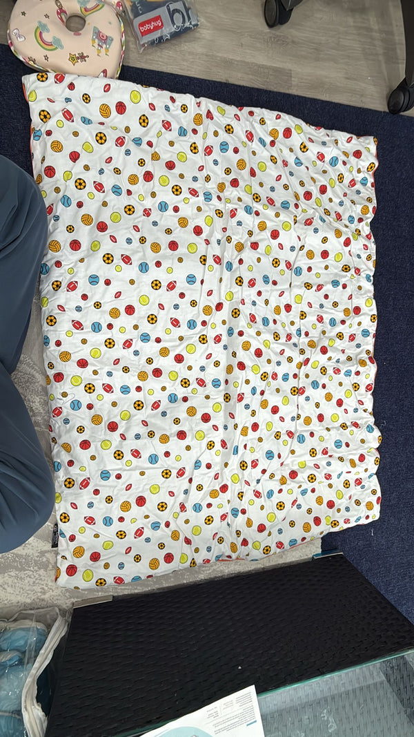 Aarniva Kids Quilted Play Mat & Baby Sheet | Soft Padded | Reversible Design | Soccer Field