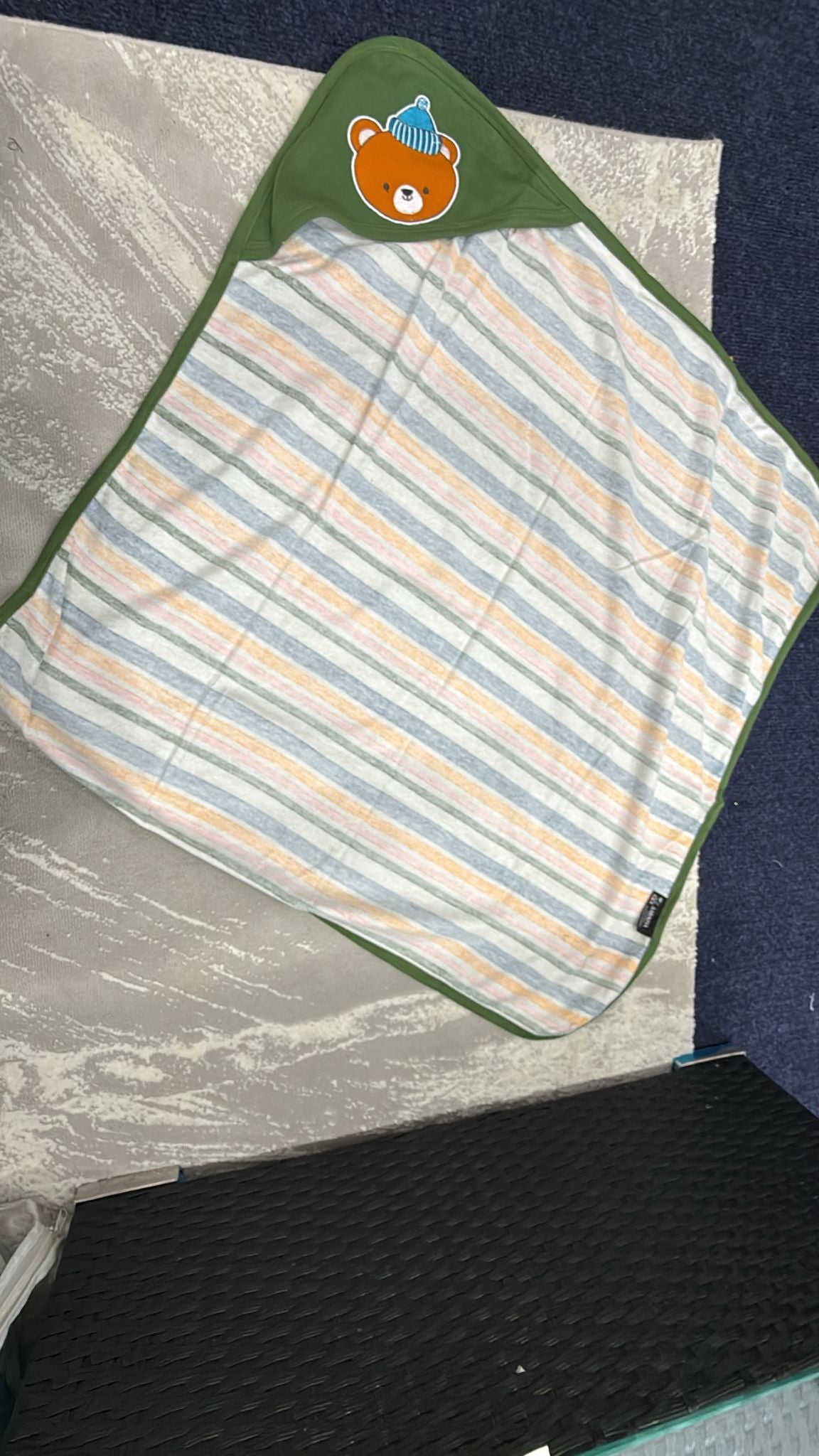 Aarniva Kids Hooded Bath Towel | Soft & Cozy | Animal & Fun Prints | Bear Stripe