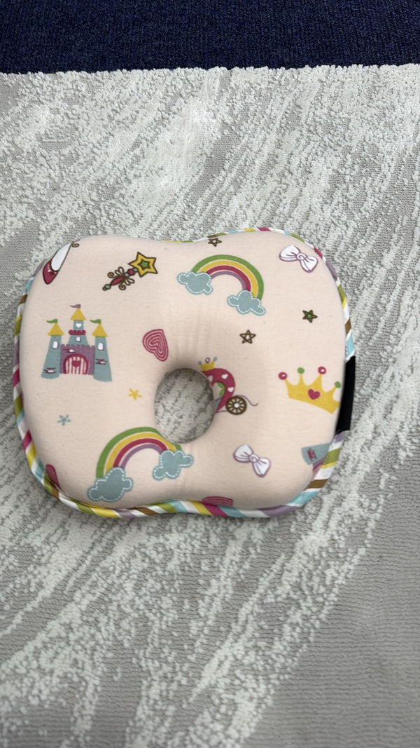 Aarniva Baby Head Support Pillow | Soft & Padded | Contoured Center | Princess Rainbow