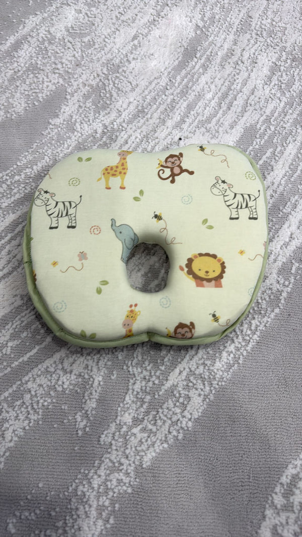Aarniva Baby Head Support Pillow | Soft & Padded | Contoured Center | Safari Animals