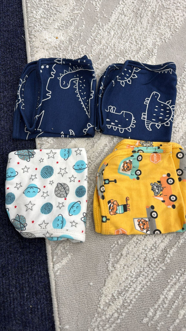 Aarniva Kids Hand Towel & Washcloth Set | 4-Piece | Soft & Absorbent | Dinosaur, Ocean & Vehicle Prints | Kids Essentials