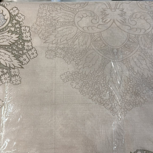 Aarniva 100% Cotton Ornamental Medallion Bedsheet Set | King/Queen | Soft & Breathable | Ivory Sage | 200 TC | 6-Piece Set