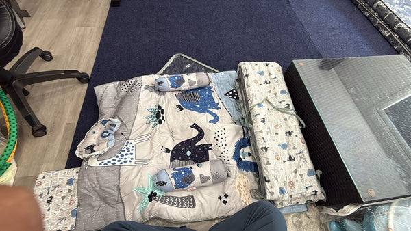 Aarniva Baby Quilted Floor Mattress & Bumper Set | Soft Padded | Safari Animals | Multi-Piece Set