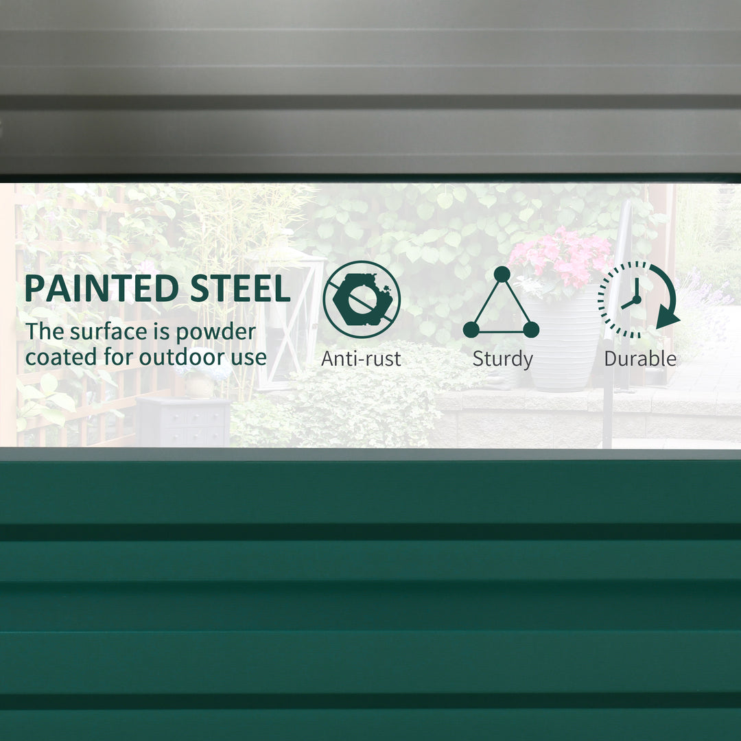 Outsunny Galvanized Raised Garden Bed, Outdoor Planter Box for Vegetables, Flowers, Herbs, 4' x 2' x 1', Grey