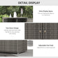 Outsunny Wicker Outdoor Storage Cabinet, 2-Door Rattan Pool Towel Storage Cabinet with Drawer & Removable Shelf, Dark Grey