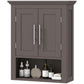 kleankin Bathroom Wall Cabinet, Medicine Cabinet, Toilet Storage Cabinet with Shelf for Living Room and Entryway, White