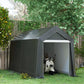 Outsunny 8' x 6' Carport with Sidewalls and Roll-up Door, Outdoor Storage Shelter for Motorcycle and Car, Grey