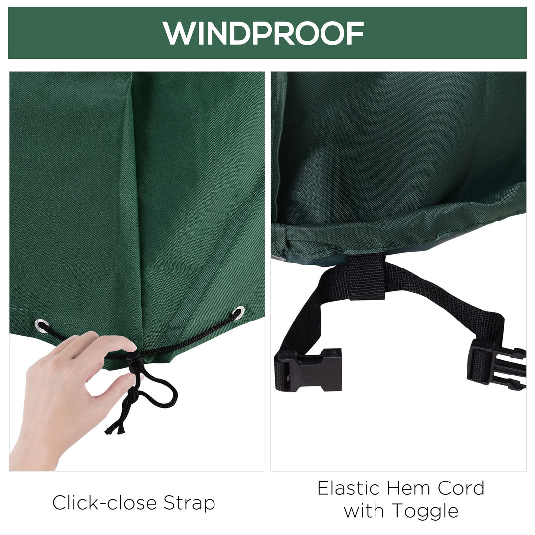 Outsunny Large Patio Garden Furniture Set Cover 600D Oxford Square Waterproof, 90.6" L x 90.6" W x 27.6" H, Green