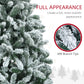 HOMCOM 5 Foot Artificial Flocked Christmas Tree with Snow, Metal Stand, Hinged Xmas Tree for Home Office Holiday