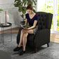 HOMCOM Faux Leather Armchair, Modern Accent Chair with Thick Padding for Living Room, Bedroom, Home Office, Black