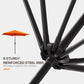 Outsunny 8.5' Round Aluminum Patio Umbrella Garden Parasol Market Sunshade Tilt Canopy w/ 6 Ribs, Crank Handle, Blue