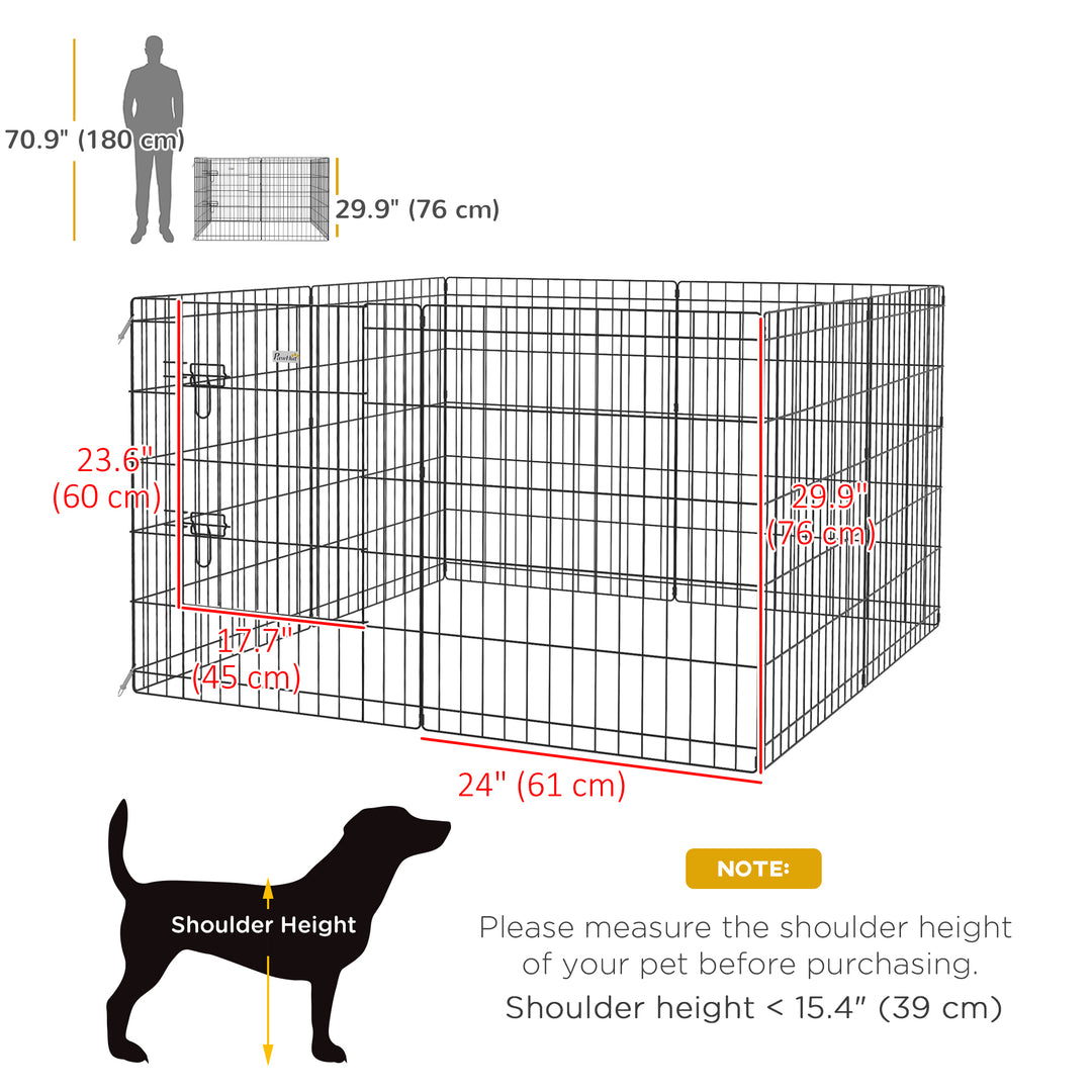 PawHut 30inch Foldable Metal Exercise Pet Playpen Yard Dog Puppy Kennel Cage 8 Panel