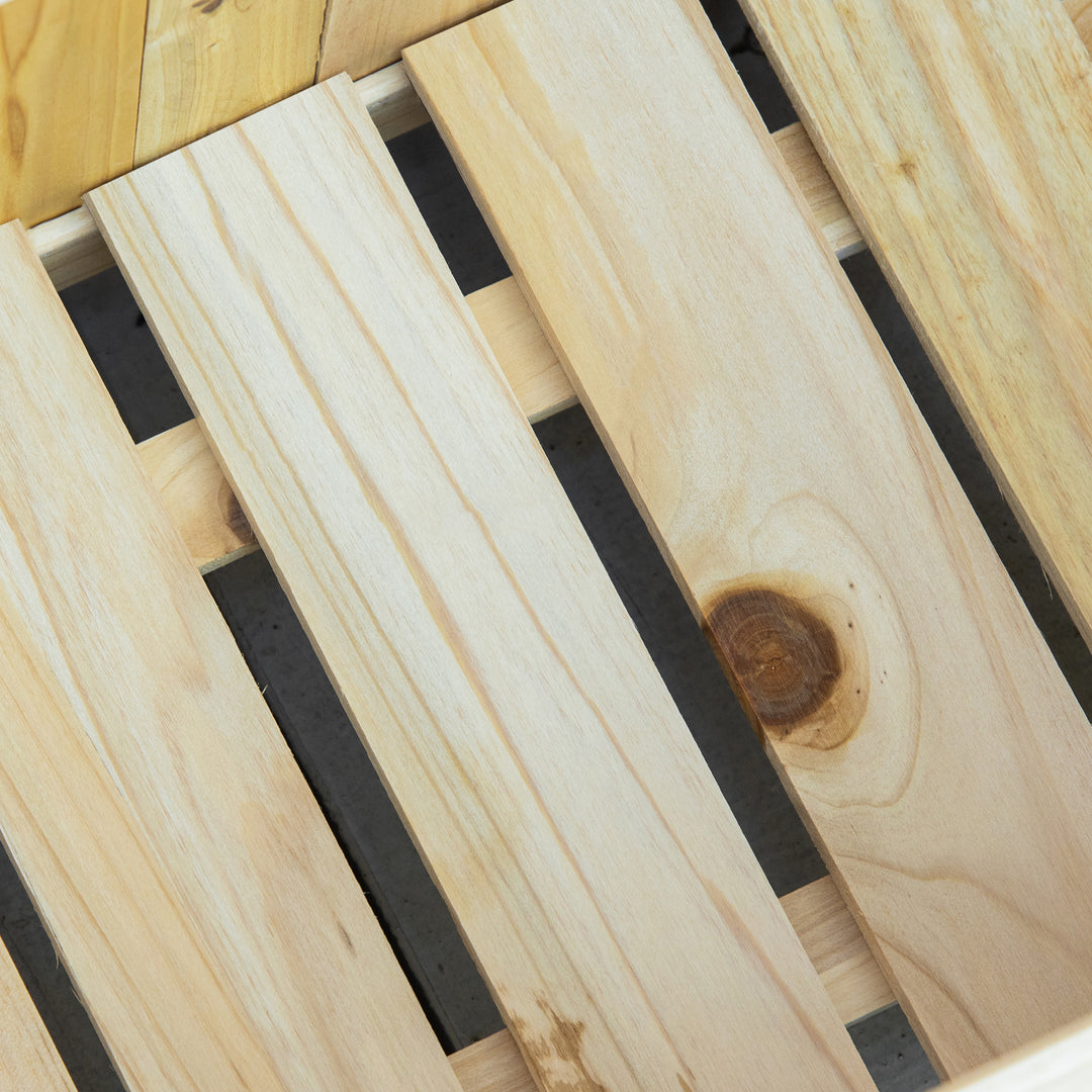 Outsunny Foldable Elevated Planter Box, Wooden Raised Garden Bed for Backyard, Patio to Grow Vegetables, Herbs, Flowers, Natural