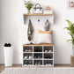 HOMCOM 2-in-1 Hall Tree, 5-Hook Coat Rack Shoe Bench Set w/ Bench and Shoe Storage for Entryway, Hallway, White