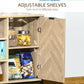 HOMCOM Sideboard Buffet Storage Cabinet Cupboard with 2 Doors and Adjustable Shelves for Dining Room, Kitchen, Living Room, Oak Tone