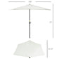 Outsunny 9ft Half Patio Umbrella Round Balcony Umbrella Waterproof Window Sun Shade w/ 5 Ribs Beige