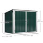 Outsunny Outdoor Metal Storage Shed Garden Garbage Can Organizer with Double Door and Vents for 2 Trash Cans, Dark Grey