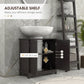 HOMCOM Under Sink Bathroom Cabinet with 2 Doors and Shelf, Pedestal Sink Bathroom Vanity Furniture, Coffee