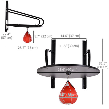 Soozier Wall-mounted Speed Bag Boxing Platform with Adjustable Height