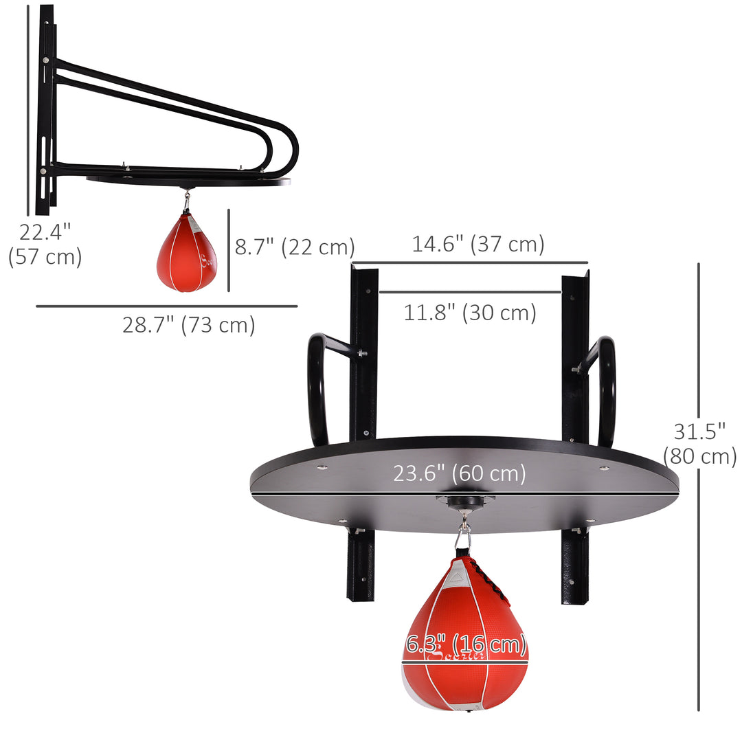 Soozier Wall-mounted Speed Bag Boxing Platform with Adjustable Height