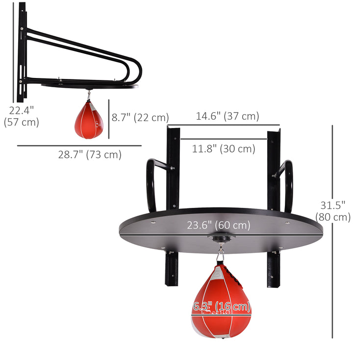 Soozier Wall-mounted Speed Bag Boxing Platform with Adjustable Height
