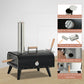 Outsunny Wood Fired Pizza Oven Stainless Steel Pizza Maker with Foldable Legs and Waterproof Cover, Black