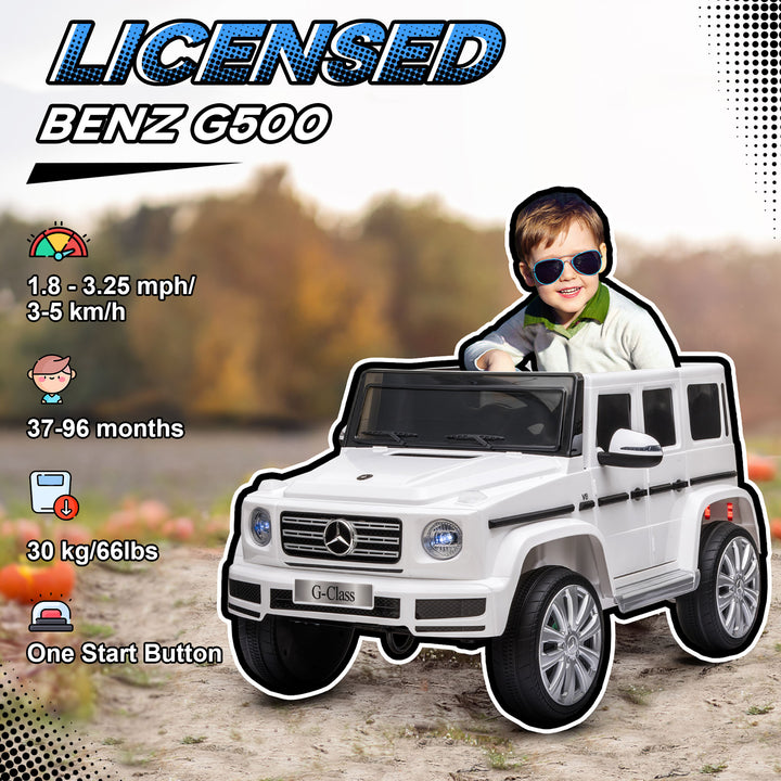 Aosom Mercedes Benz G500 Licensed 12V Kids Ride on Car with Remote Control, Music, Lights, MP3 for 37-96 months, Black