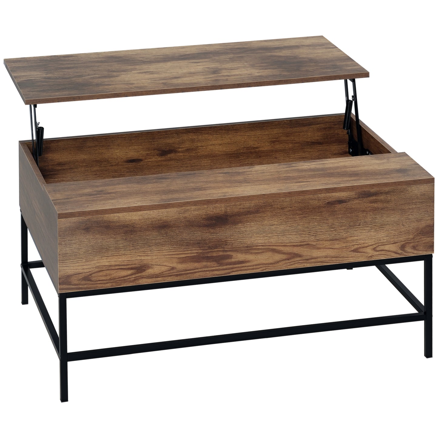 HOMCOM Lift Top Coffee Table with Hidden Storage Compartment Lift Tabletop Center Table for Living Room, Grey