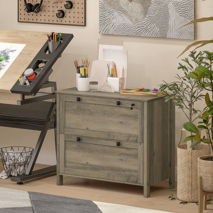 HOMCOM 2 Drawer File Cabinet, Lockable Filing Cabinet with Adjustable Hanging Bar for Letter, A4 and Legal Size, White