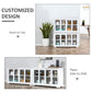 HOMCOM Kitchen Sideboard, Stackable Storage Cabinet, Sliding Glass Door Console, Serving Buffet for Kitchen & Dining Room