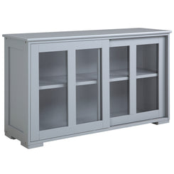 HOMCOM Kitchen Sideboard, Stackable Storage Cabinet, Sliding Glass Door Console, Serving Buffet for Kitchen & Dining Room